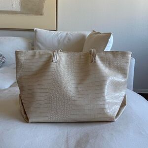 Croc Cream Tote Bag